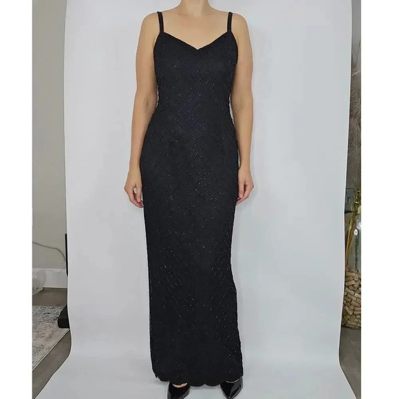 VTG Stenay Beaded Silk Evening Gown and Beaded Long Sleeve Blazer Top size 10/M - Picture 7 of 9